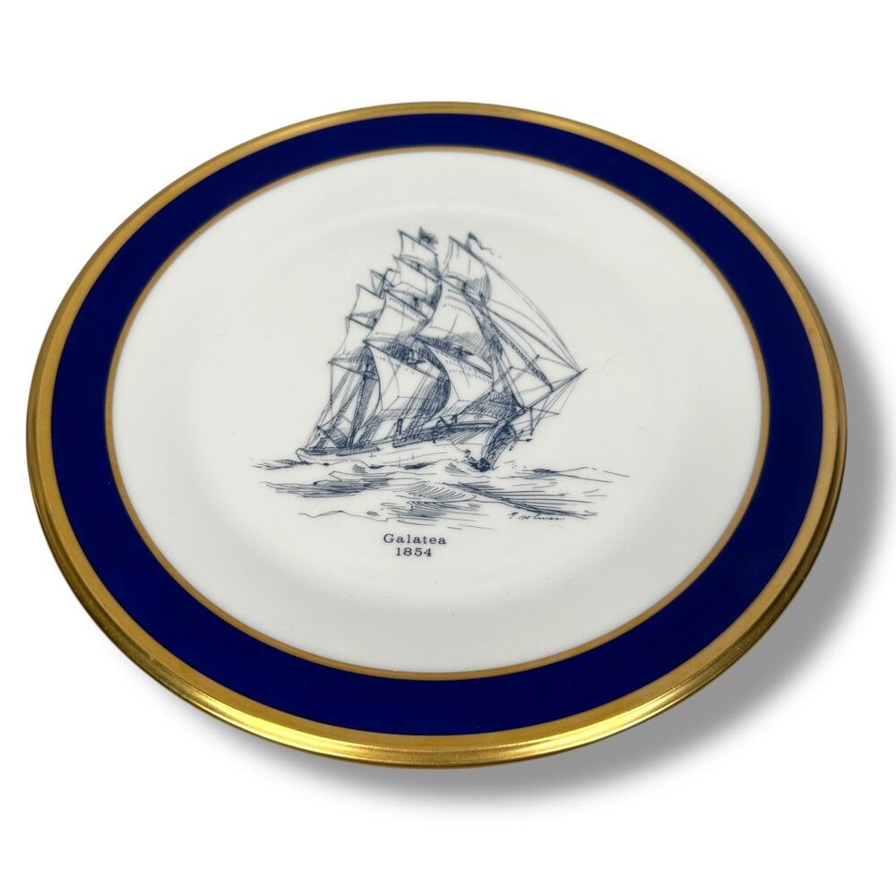 Lenox‎ Special Galatea 1854 Dinner Plate 11" Blue Gold Rim Round Tableware